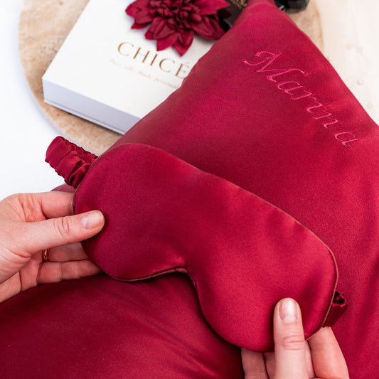 Beauty Sleep Silk Set - Burgundy