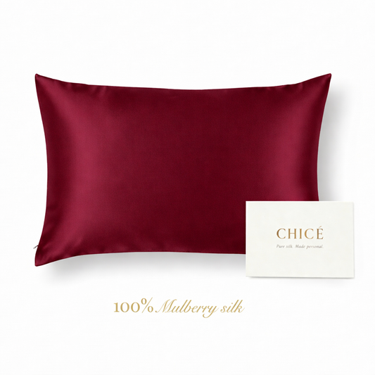 Solo Silk Pillowcase - Burgundy