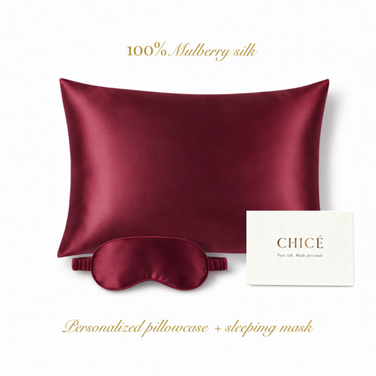 Beauty Sleep Silk Set - Burgundy